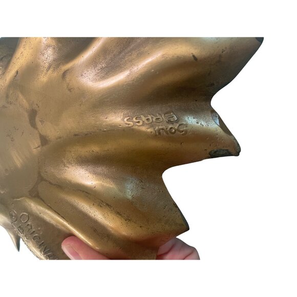 Original By Cambron Vintage Solid Brass 410 Maple Leaf Tray - Picture 5 of 13